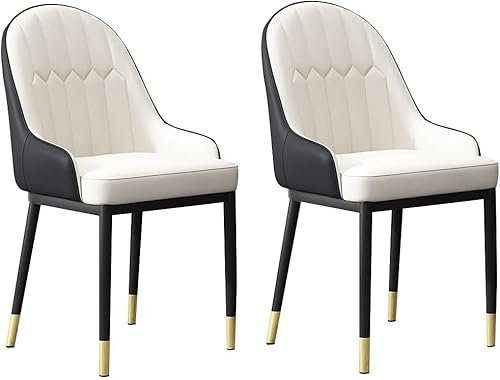 CATANK Küchen- und Esszimmerstühle, 2er-Set, PU-Ledersessel mit Rückenlehne, weichem Kissen und stabilen Beinen aus Karbonstahl für Büro, Lounge, Esszimmer, Küche, Schlafzimmer (Farbe: A1