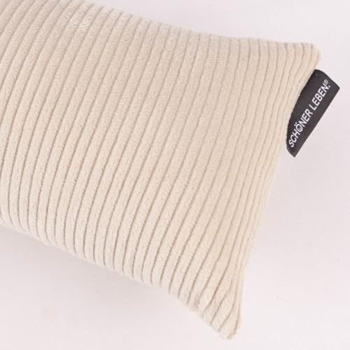 SCHÖNER LEBEN. Zugluftstopper Baumwollcord grob Hellbeige div Größen, Auswahl:130cm Länge