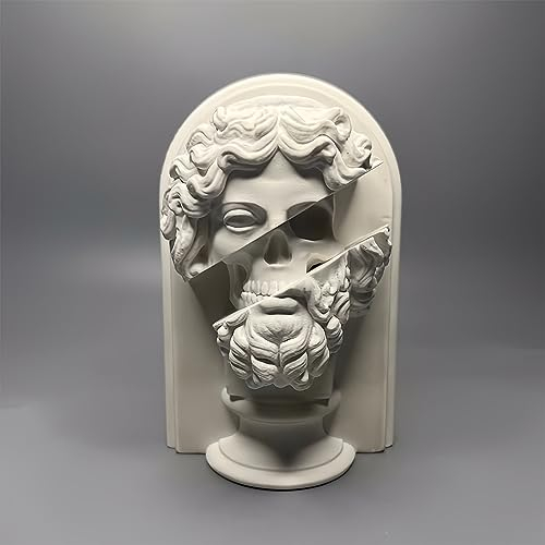 Zeus Busto greco romano dio re olimpico Zeus statua scultura statua in gesso, moderna decorazione domestica e collezione schizzo pratica fai da te arte