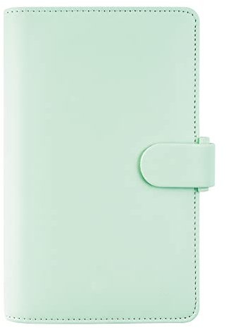 Filofax Saffiano Organizer, Personal Compact Size, Neo Mint - Cross-Grain, Leather-Look, Six Rings, Week-to-View Calendar Diary, Multilingual, 2024 (C028810-24)