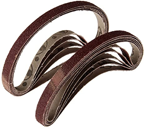 DOWNER Schleifpapier-Polierband, 10 Stück, 10 x 330 mm, Schleifband for Bandschleifer, Tischschleifer, Körnung 60, Schleifpapier for Schleifen, Polieren, Schleifwerkzeug