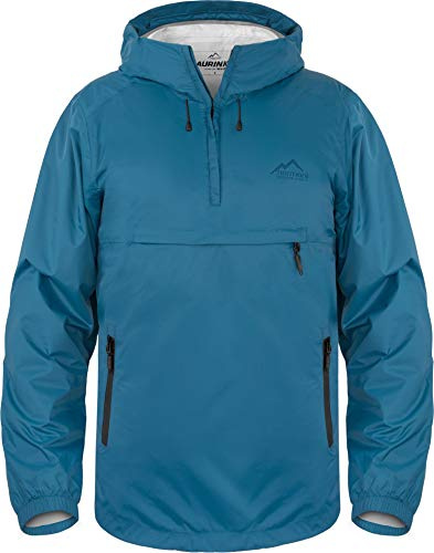 normani Herren Windbreaker Wasserdichte Schlupfjacke Anorak ungefüttert Sommer-Jacke Überziehjacke - 11.000 mm Wassersäule Farbe Navy Größe XL