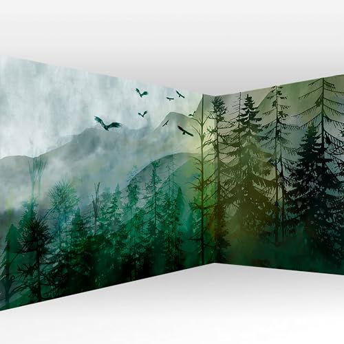 murando - Fototapete Vlies Wald Nebel, 550x250 cm, Schlafzimmer, Wohnzimmer | Full HD Druck, 3D-Effekt, lichtbeständige Farben, ideal fürs Wohn- oder Schlafzimmer, schnelle Montage, lichtbeständig, edel