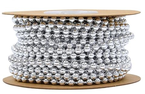 SMTCM Kugelperlenkette Kunstperlen Drahtperlen Metallperlenkette Christbaumkette Perlenfaden für einen Weihnachtsbaum Tischdeko Partydekoration Perlenkette zum Aufnähen und Handwerk