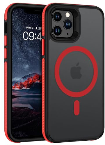 YINLAI for iPhone 11 Pro Case Magnetic Compatible with Magsafe Translucent Phone Case Slim Protection Case for iPhone 11 Pro 5.8, Black/Red