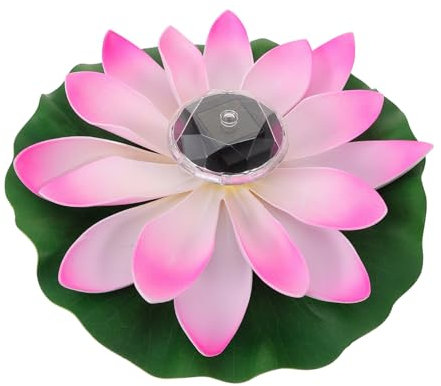 SEWOART 3pcs Solar Powered Lotus Flower Garden Decorative Lights Led Lights Floating Landscape Lighting for Garden Random Color