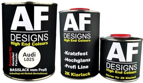 Peinture automobile compatible avec Audi L025 Alpinweiss Kit de vernis transparent 1,25L