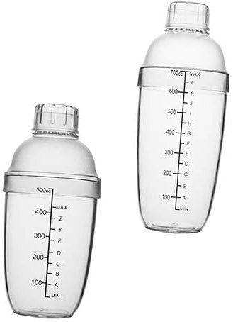 Amosfun Agitador De Anticongelante Botella De Vidrio Graduada Coctelera Manual Taza Resistente 2 Piezas