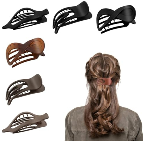 Gativs Haarspangen Damen 6 Stück Haarspangen Damen Groß Französisches Haarspangen Rutschfestes Hair Clips für Dickes für Dünnes Haar und Dickes Haar (3 Stile)