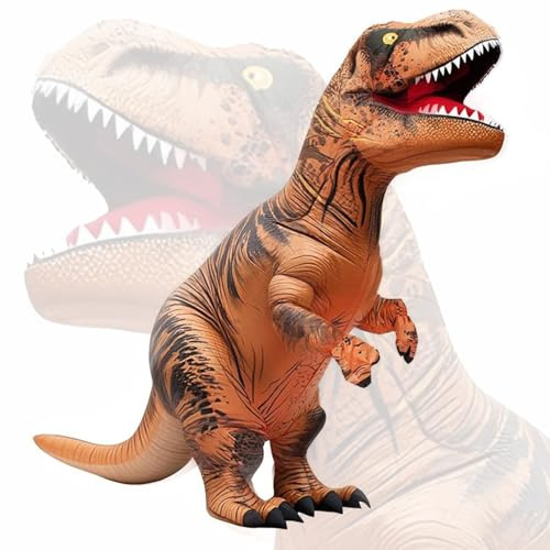 Eayaele Costume Dinosaure Adulte, Dinosaure Gonflable, Costume de Dinosaure T-rex pour Cosplay Halloween Fête Costumée (Marron)