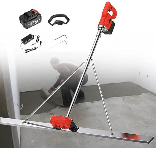 RèGle Nivellement Ciment Chape éLectrique Kit vibratoire pour Chape à béton Kit vibratoire pour Chape à béton électrique, Outil de Finition du béton, règle de nivellement du béton, a