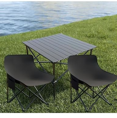 Juego de bistró plegable, mesa y sillas portátiles para exteriores para espacios pequeños, muebles elegantes de jardín y patio, ligero y fácil de almacenar