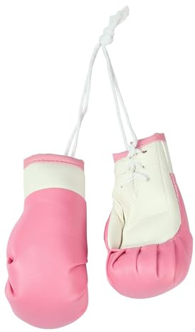 JSCARLIFE 1 Paar Mini Boxhandschuhe für Autospiegel, Boxhandschuhe Anhänger Boxhandschuhe Hängende Miniatur Boxhandschuhe für Zuhause Autozubehör Tasche Schlüsselanhänger (Rosa)