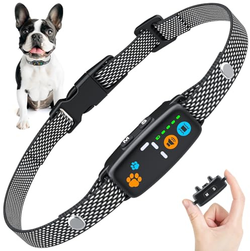 CAWJUG Collar Antiladridos para Perros, Collar Vibración Recargable | Súper Ligero, 3 Modos y 7 Niveles de Sensibilidad, Detección Inteligente de Ladridos, Impermeable IP67 para Perros Pequeños