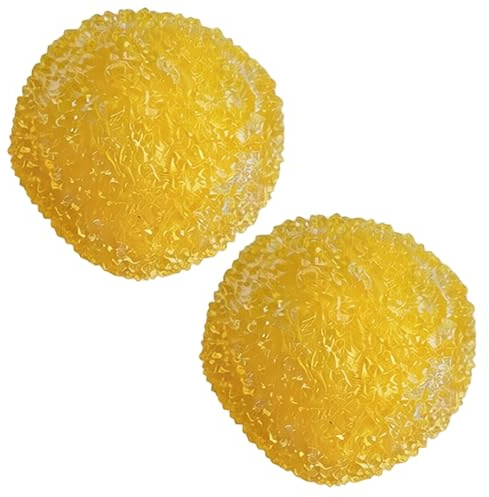 Faticenic Palla antistress croccante da 2 pezzi, giocattolo sensoriale modellabile a rilievo di stess Squish per bambini adulti, giallo, ornamenti da giardino
