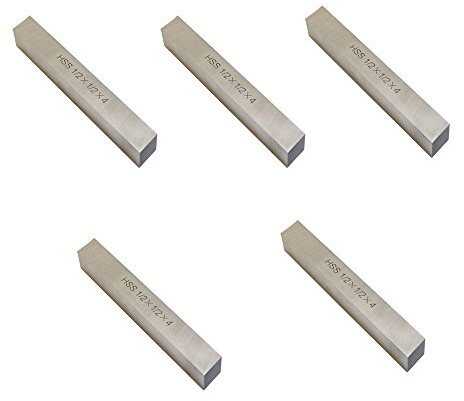 5 Pc 1/2'' x 1/2'' x 4'' HSS Square Tool Bit Lathe Fly Cutter Mill Blank