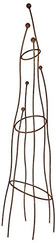 Heavy Duty Natural Rust Metal Sculptural Garden Obelisk by Ruddings Wood - Climbing Rose Plant Support Frame