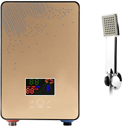 Water Heater, 220V 6500W Mini Electric Tankless Instant Hot Shower Water Heater with Self-Modulating Temperature for Bathroom Shower Kitchen Washing