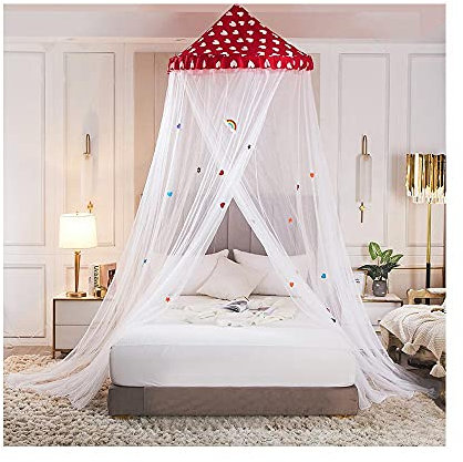 Uteruik - Zanzariera in pizzo a cupola per letto a baldacchino, rete da appendere per bambini, protezione contro gli insetti