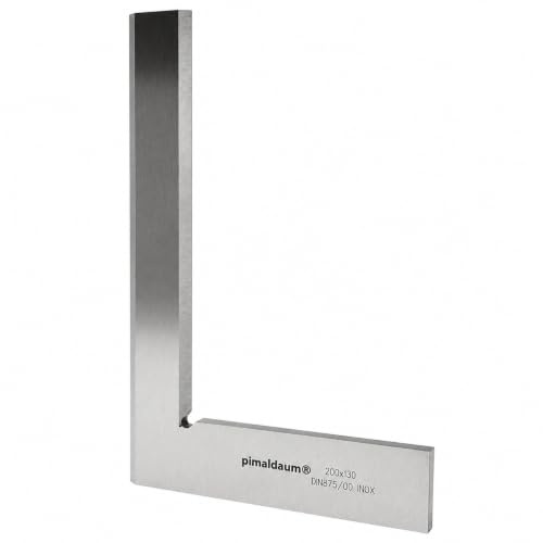 PIMALDAUM® Anschlagwinkel 90°-Haarwinkel, Edelstahl, 200x130 mm | Präzisionswinkel nach DIN 875/00 in Edelstahl 4Cr13