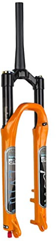 LvTu Magnesiumlegierung MTB Vorder Gabel 26 27.5 29 Zoll, Federweg 120mm Durchmesser 34mm Mountainbike Federgabel Scheibenbremse Luftgabel - Orange (Color : Tapered Manual, Size : 27.5)