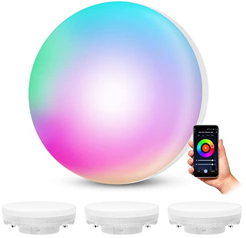 SSC-LUXon ampoule GX53 Smart WiFi LED dimmable RGB spot led compatible Alexa Siri Google luminaire connecte 230V lot de 4