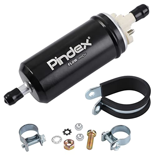 Pindex 7.21440.51.0 Elektrische Kraftstoffpumpe 12V Benzinpumpe Elektronische Pumpe für Audi/BMW/Honda Africa/Bootsmotoren,Schwarz