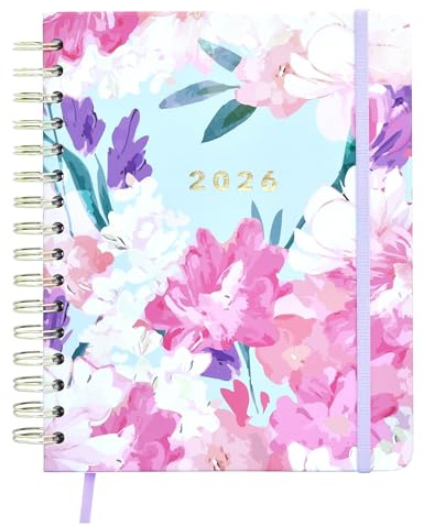 MANOA® Agenda 2026 LUCÍA Semana Vista - Medidas (A5+) 19 x 22 cm - 210 Páginas - separadores- Incluye pestañas separadoras mensuales- opción de stickers (SIN STICKERS)