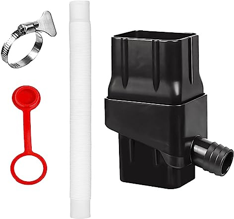 Rainwater Collection System, Water Butt Diverter Kit, skörd nedrörande avledare, ansluter nedrör till vattenrumpa för avledning av vatten, passar 2 x 3 standardränna nedåtrör (svart)