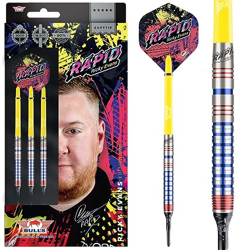 Bull's Ricky Evans Steel Darts | 90% Tungsten 20g Softtip Darts | Professionelle Dartpfeile für jeden Spieler