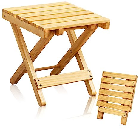 Yardwe Kompakter Tragbarer Klappbarer Holz-beistelltisch Als Blumentopf-hocker Und Kleiner Outdoor-weintisch Für Garten Strand Und Picknick Mit Stabilen Beinen Leicht Und Platzsparend