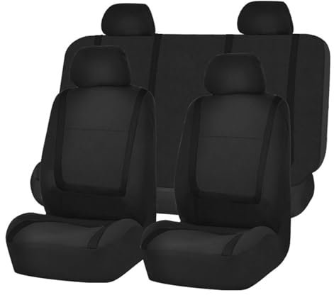 LICOME Autositzbezüge Sets für Ford Fiesta '09 2008-2017, Komplettset Autositzschoner, Auto-Schonbezüge für die Vordersitze Rückbank, Bequem Innenraum Zubehör,B Black
