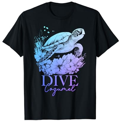 Dive Cozumel Mexiko Meeresschildkröte Taucher Souvenir T-Shirt