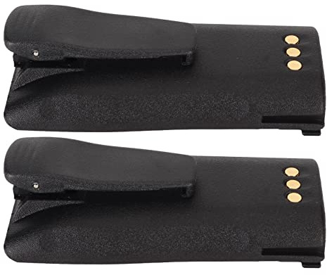 2pcs Li Ion Battery Replacement for CP040 CP150 CP200 CP380 GP3688 EP450 Two Way Radios, 7.4V 2600mAh High Conductivity 2 Way Radio Battery with Belt Clip