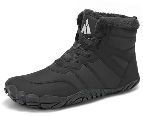 Mishansha Unisex Barfota Skor Vinterstövlar Män Varma Vinterskor Kvinnor Halkfria Vandringskängor 36-48 EU, Svart, 46 EU