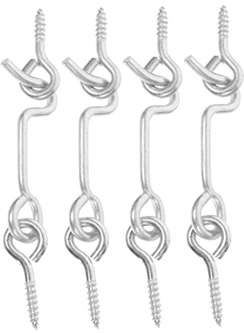 OSALADI Porta Finestra Gancio Occhio in Acciaio al Carbonio Viti, Chiusura Gancio, Set 4 Pezzi