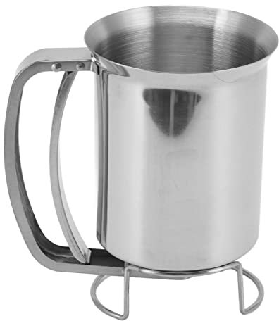 Pancake Dough Dispenser, Hand-Held Stainless Steel Pancake Batter Pourer, Professional Dough Funnel Kitchen Tool for Baking Cupcakes, Muffins, Crepes, Waffles