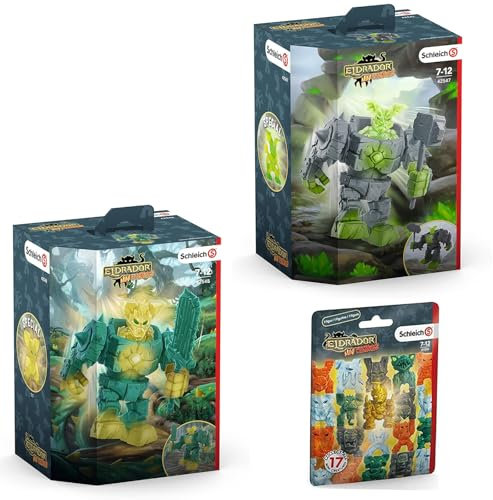 Spar-Set 412817 - Kompatibel für Schleich - Eldrador - Mini Creatures - Spielfigurenset mit 2 Robotern und Mini-Spielgfigur