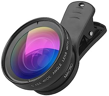 Angoily 1satz Weitwinkel Und Makro-handyobjektiv Set Verzerrungsfreies Einfach Zu Installierendes Mobile Kameraobjektiv Für Smartphones Wasser Und Ölbeständig
