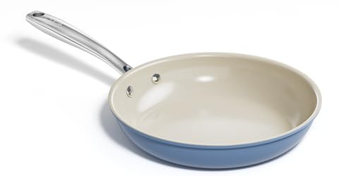 Redchef Nonstick Frying Pan Skillet, Ceramic Non-Stick Saute Pans, 9.5 inch Cooking Fry Pan with Stay Cool Handle, All Stovetops, Dishwasher/Oven Safe, PFAS-Free, Non Toxic (Blue)