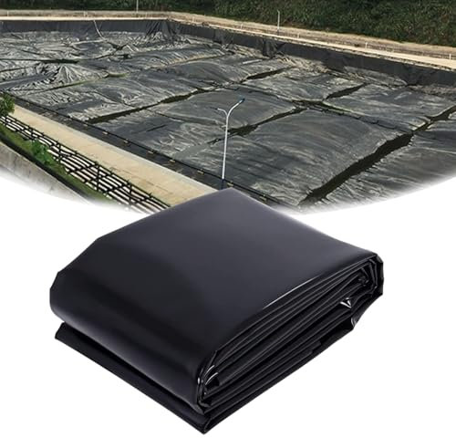 Kgfvesdc Revestimiento de HDPE Estanque, 4x6 5x5 6x9 7×14m Pond Liner para Estanque Jardin Exterior Prefabricado, Negro Lona para Estanques, Fácil de Cortar, Espesor 0.3 mm, Seguro para los Peces