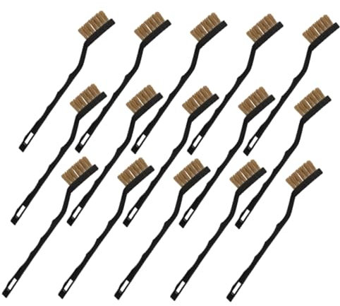 UKCOCO 15stücke Mini-metallreinigungs-drahtbürste Für Rostentfernung Kleines Drahtbürstenset Aus Messing Metallbürste Zum Säubern Von Oberflächen Drahtbürste Für Enge Stellen