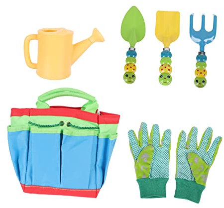 KONTONTY 1 Ensemble Set Outils de Jardinage pour Garçon Fille Pelle Râteau et Bêche Miniature pour Activités Extérieures et Intérieures