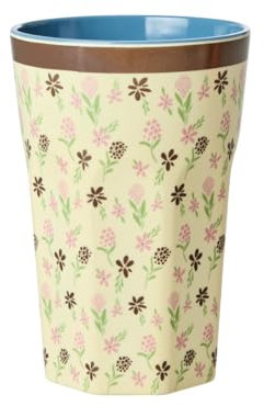 Rice - Tazza in melamina, misura grande, motivo: mare di fiori, per bambini, da campeggio, da campeggio, in melamina, infrangibile, senza BPA, 400 ml