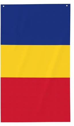 Bandera decorativa de jardín con estampado de bandera de Rumania, poliéster, impresión viva, lista para vacaciones y fiestas
