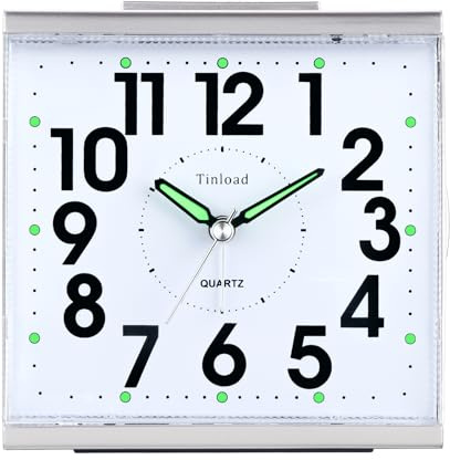 Tinload Seniorenwecker extra deutlich Analog Quarz ohne Ticken große Zahlen extra lautes Glockensignal
