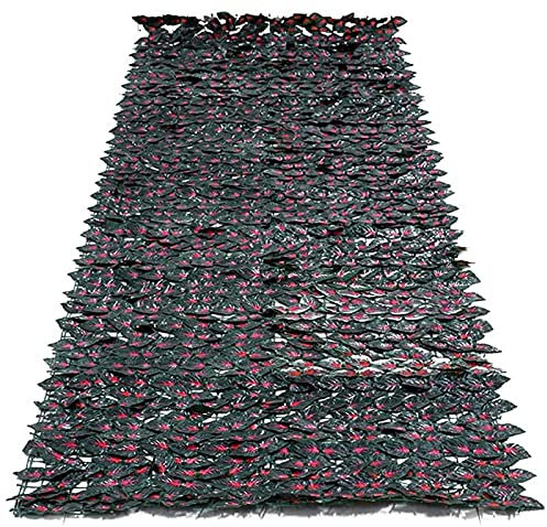 Haie artificielle extensible - Treillage de feuilles vertes réalistes pour protection de la vie privée - Pour jardin - Verdissement paysager - 1 x 3 m - Revêtement de clôture synthétique durable