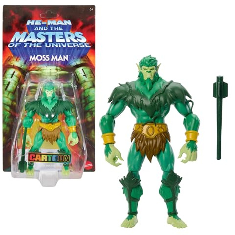 Masters of the Universe Origins 200X Moss Man Actionfigur 14 cm | MOTU Cartoon Collection 1980er TV-Held, Tarn-Spion, detailreich und mit Streitkeule, JHJ96