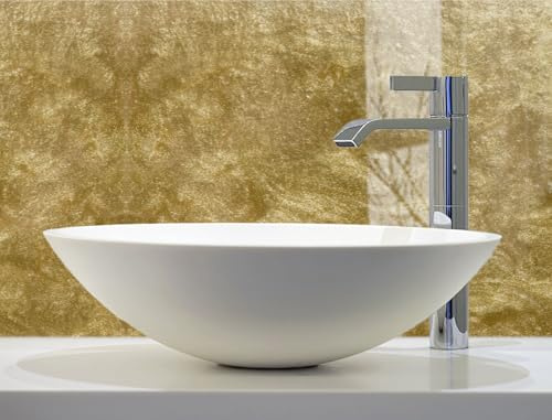 timalo Waschbecken und Badewannenrückwand 120 x 60 cm - aus Acrylglas | Gold Glitzer | Wandpaneele Bad Badrückwand Platte Badewanne Rückwand Badezimmer Glasoptik