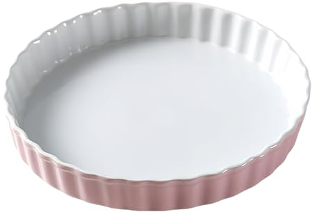 Mafagwre 26 Cm Plat À Gratin, Moule À Tarte Rond En Céramique De 26 Cm, Plat À Four De Cuisson En Porcelaine, Plat À Tarte En Céramique Avec Revêtement Anti-Adhésif, Moule À Tarte Aux Fruits (A)